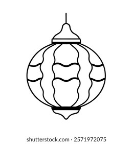 Discover a stunning wavy-shaped lantern illustration, perfect for festivals, celebrations, and creative projects. This high-quality vector features an artistic design  ideal for branding, decor,