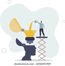 descubra una solución exitosa o experimente una nueva idea de negocio, una Ilustración vectorial plana.