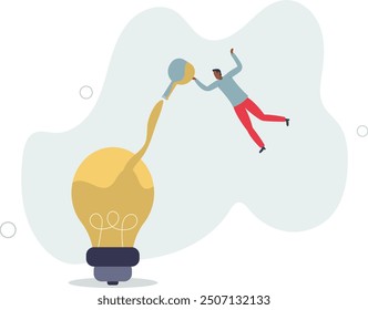 discover success solution or experiment new business idea, innovative or invention concept.flat design with people.