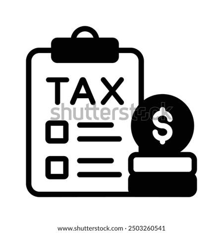 Discover the Tax List vector icon designed for financial apps and documents