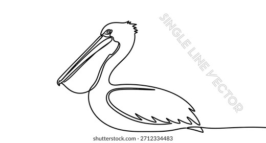 Descubra este hermoso dibujo de pelícano de una sola línea, perfecto para el Diseño gráfico, la marca o la decoración del hogar Su estilo simple y llamativo agrega elegancia natural a cualquier proyecto creativo