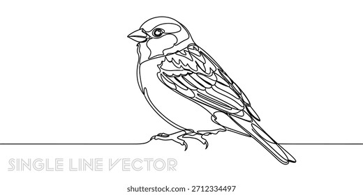 Entdecken Sie diese schöne einzeilige Kunstgrafik eines charmanten Vogels, die sich ideal für modernes Branding, Unterrichtsmaterialien oder eine ruhige Inneneinrichtung eignet und eine saubere und anspruchsvolle Ästhetik bietet