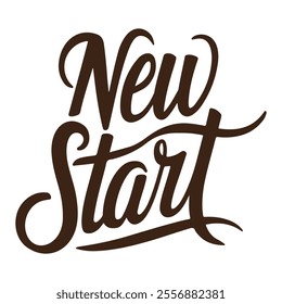 Discover this elegant "New Start" typography design, perfect for inspiring motivation and symbolizing fresh beginnings.