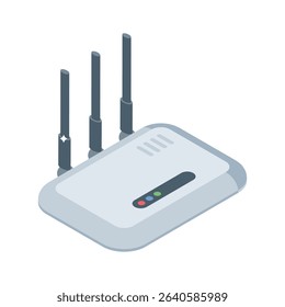 Discover this isometric icon of modem connectivity device