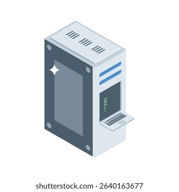 Discover this isometric icon of server monitoring dashboard