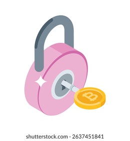Discover this isometric style icon of secure bitcoin access