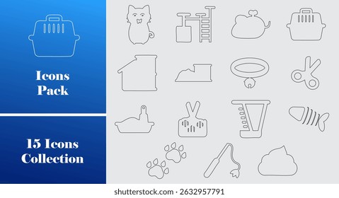 Discover this minimalist pet care icon pack featuring 15 clean and modern line art vector illustrations. Designed with simplicity and elegance, these icons are perfect for pet-related projects.
