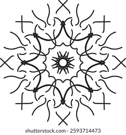 Discover traditional mandala art designs in vector illustration format. Perfect for icons, logos, line art, silhouettes, and clipart. Ideal for adding unique, intricate designs to your projects.