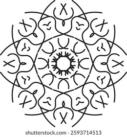 Discover traditional mandala art designs in vector illustration format. Perfect for icons, logos, line art, silhouettes, and clipart. Ideal for adding unique, intricate designs to your projects.