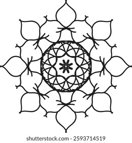 Discover traditional mandala art designs in vector illustration format. Perfect for icons, logos, line art, silhouettes, and clipart. Ideal for adding unique, intricate designs to your projects.