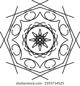 Discover traditional mandala art designs in vector illustration format. Perfect for icons, logos, line art, silhouettes, and clipart. Ideal for adding unique, intricate designs to your projects.