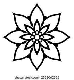 Discover traditional mandala stencil vector art with intricate designs. Ideal for logos, icons, line art, silhouettes, and clipart. Perfect for adding cultural and symmetrical patterns.