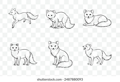 Discover the Ultimate Arctic Fox Line Art Vector Set Featuring Stunning and Detailed Illustrations Perfect for Creative Projects and Design Inspiration