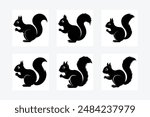 Discover the ultimate Squirrel Silhouette Bundle Vector Illustration - perfect for digital designers! High-quality, editable, and scalable vector art for unique and professional projects