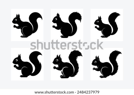 Discover the ultimate Squirrel Silhouette Bundle Vector Illustration - perfect for digital designers! High-quality, editable, and scalable vector art for unique and professional projects