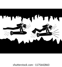 Discover under water icon. Element of diving icon for mobile concept and web apps. Pictogram Discover under water icon can be used for web and mobile