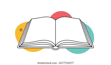 Discover a universe of knowledge within these pages open book art illustration style