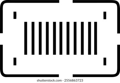 Discover a versatile barcode icon illustration, featuring clean line art and a silhouette design. Perfect for logos, clipart, and modern graphic projects, this scalable barcode icon is ideal.