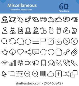 Discover a versatile collection of line icons spanning a myriad of topics, perfect for adding a touch of simplicity and elegance to any project.