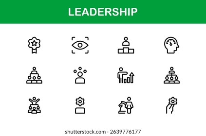 Discover a versatile leadership icon pack offering modern line illustrations tailored for management, strategy, and executive communication needs.