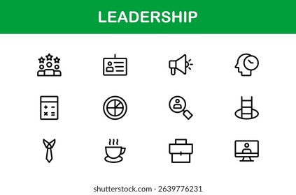 Discover a versatile leadership icon pack offering modern line illustrations tailored for management, strategy, and executive communication needs.