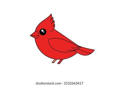 Discover a vibrant cardinal cartoon style vector art illustration perfect for various projects. Ideal for prints, graphics, and creative designs celebrating nature.