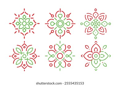 Discover vibrant and colorful Indian mandala designs in line art.