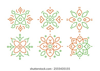 Discover vibrant and colorful Indian mandala designs in line art.