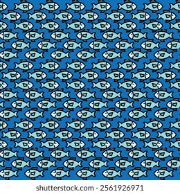 Discover a vibrant shoal of fish in a colorful vector tile pattern design. Perfect for backgrounds, templates, and creative projects, this seamless artwork adds energy and style to any design.