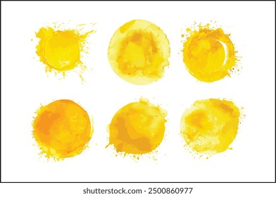 Discover the warmth of these popular Yellow Watercolor Splash images ideal for bringing a lively artistic touch to your creations.