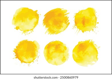 Discover the warmth of these popular Yellow Watercolor Splash images ideal for bringing a lively artistic touch to your creations.