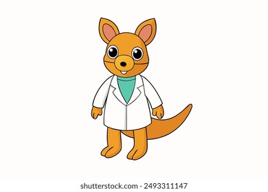 Discover a whimsical kangaroo character transformed into a scientist! This vector illustration brings creativity and charm, perfect for educational projects and wildlife enthusiasts