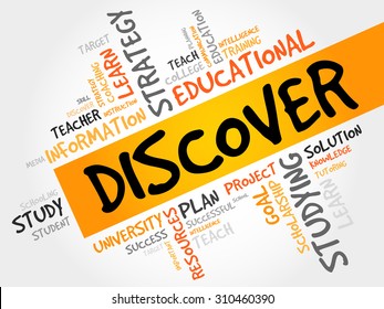 DISCOVER word cloud, education concept