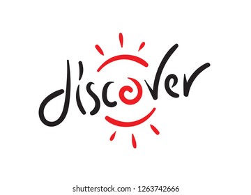discover word, discover letter hand drawn vector