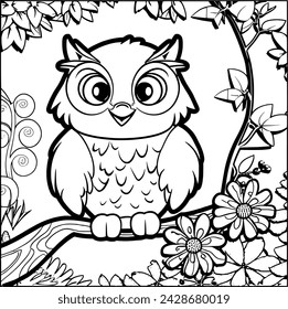 Discover a world of charming owls perched on branches, each with big round eyes and fluffy feathers waiting to be colored. This coloring book invites you to fill their world with bright colors. 