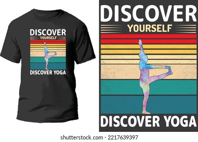 Discover Yourself Discover Yoga T Shirt Design.