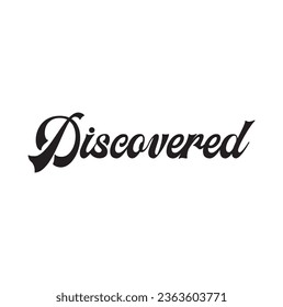 discovered text on white background.
