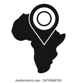 Discovering the african continent through navigation and exploration using a map. Pin. Icon. And gps for travel. Business. And tourism purposes. With focus on its geography. Culture. Landmarks