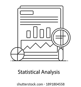 
Discovering basic trends and patterns, outline icon statistical analysis 