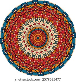 Discovering the Intricate Patterns Within a Vibrant Mandala Design