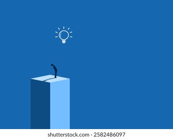 Discovering New Clear Knowledge, Man Looking at Light Bulb