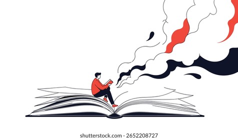 Discovering the vast universe of knowledge contained within the pages of an open book a journey of imagination and learning unfolds