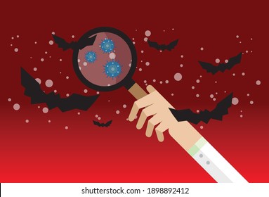 The discovery of airborne viruses, Vector illustration in flat style