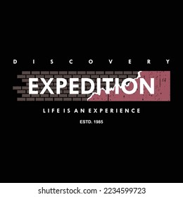 discovery, expedition slogan graphic vector artwork for print t shirt and other uses