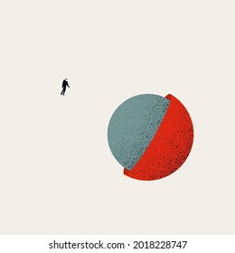Discovery and exploration business vector concept. Symbol of success, reveal, innovation. Minimal eps10 illustration.