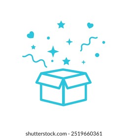 Discovery, gift box icon. Isolated on white background. 