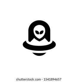 Discovery Icon, Alien Logo, Vector Illustration.