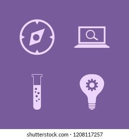 discovery icon. discovery vector icons set find concept, idea, compass and test tube