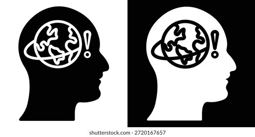 Estilo del glifo de la Ilustración vectorial del icono del descubrimiento en el fondo blanco y negro