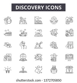 Discovery line icons, signs, vector set, outline illustration concept 